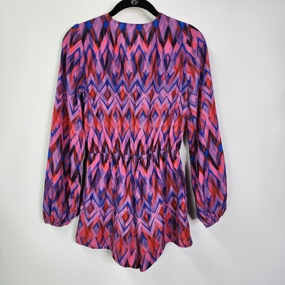 Lovers Friends REVOLVE Womens XS Monday to Friday Romper Fuscia Zig Zag Colorful - Picture 10 of 14